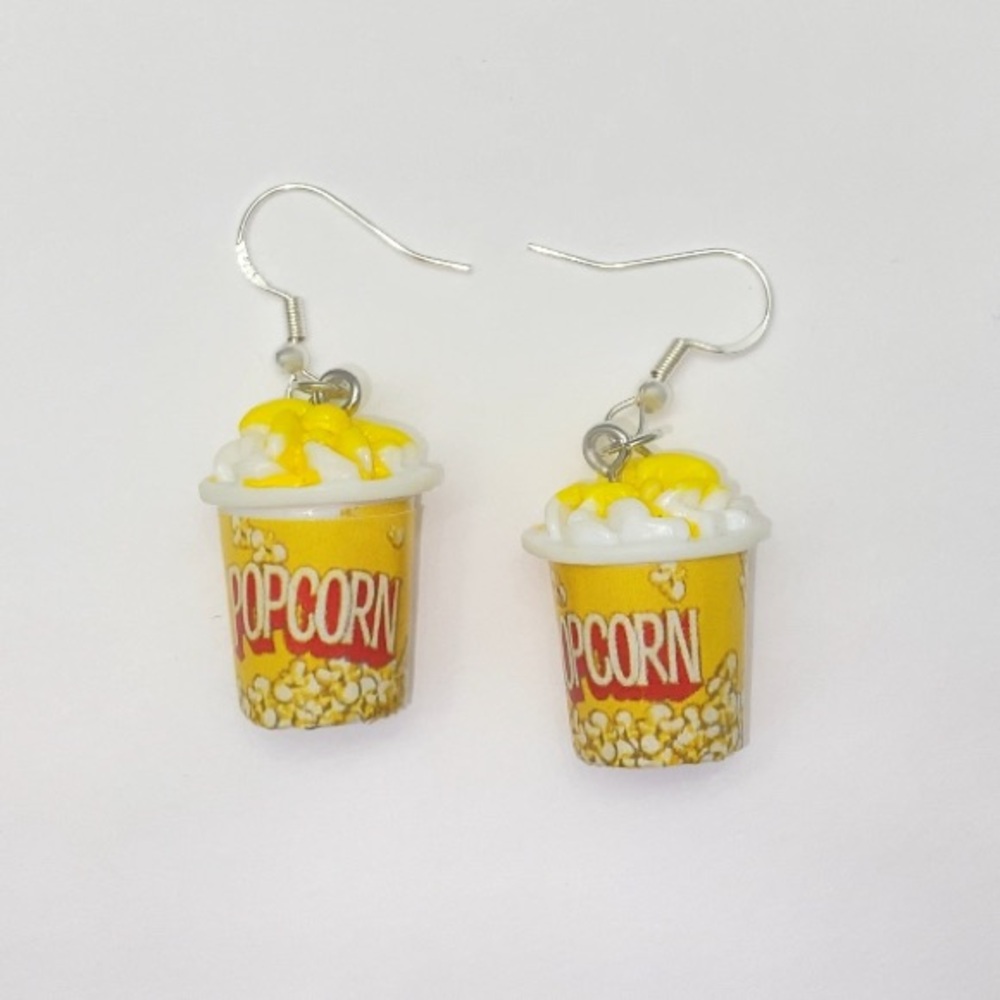 Popcorn Bucket Earrings | Movie Night Food Jewelry 🍿🎥